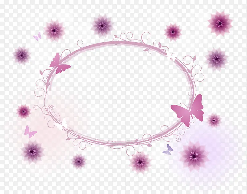 紫色矢量边框装饰花纹素材