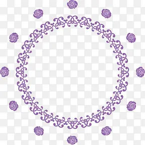 紫色花环边框