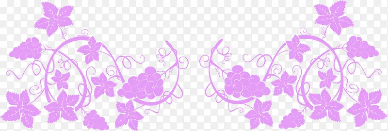矢量手绘紫色花纹