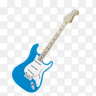 淡蓝色 可爱吉他PNG透明背景素材