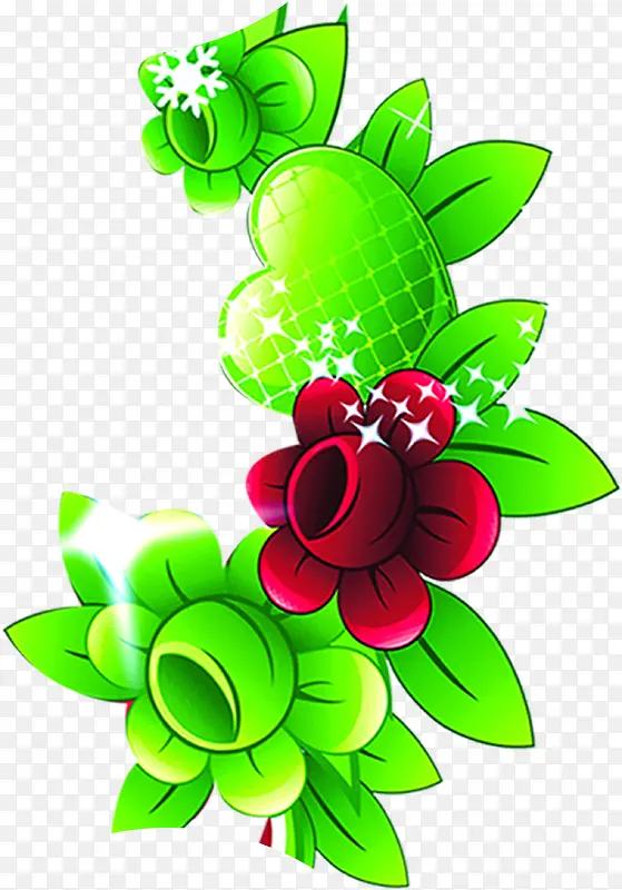 唯美清爽花朵玫瑰树叶