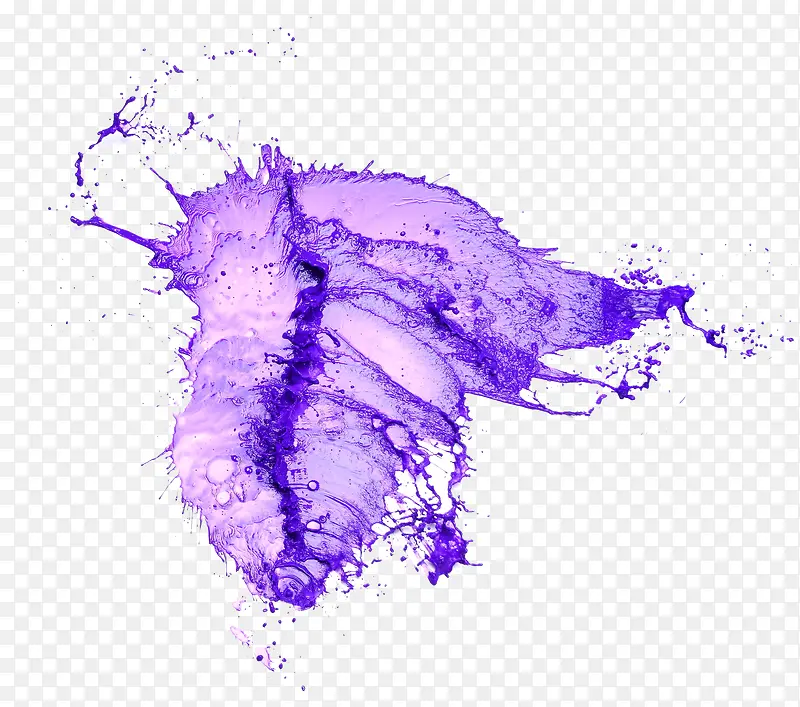 紫色喷溅水