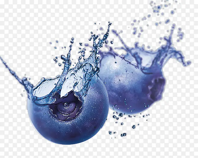 水流蓝莓水珠清洁水果
