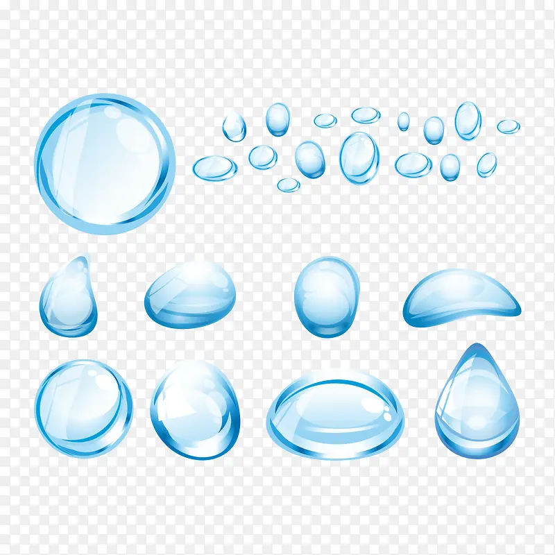 矢量图透明水珠水滴