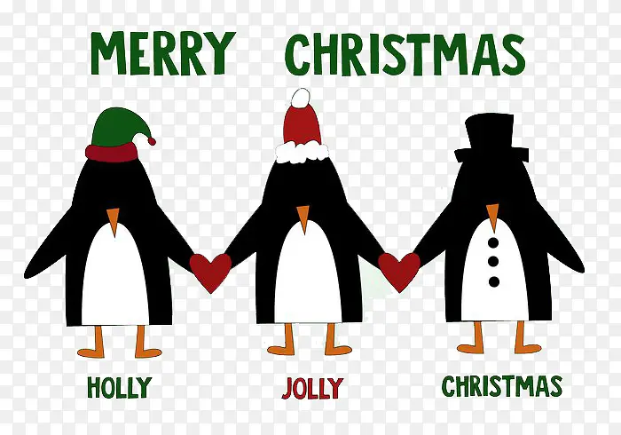 企鹅圣诞矢量素材