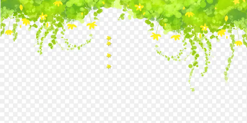 绿色树叶黄色花花藤