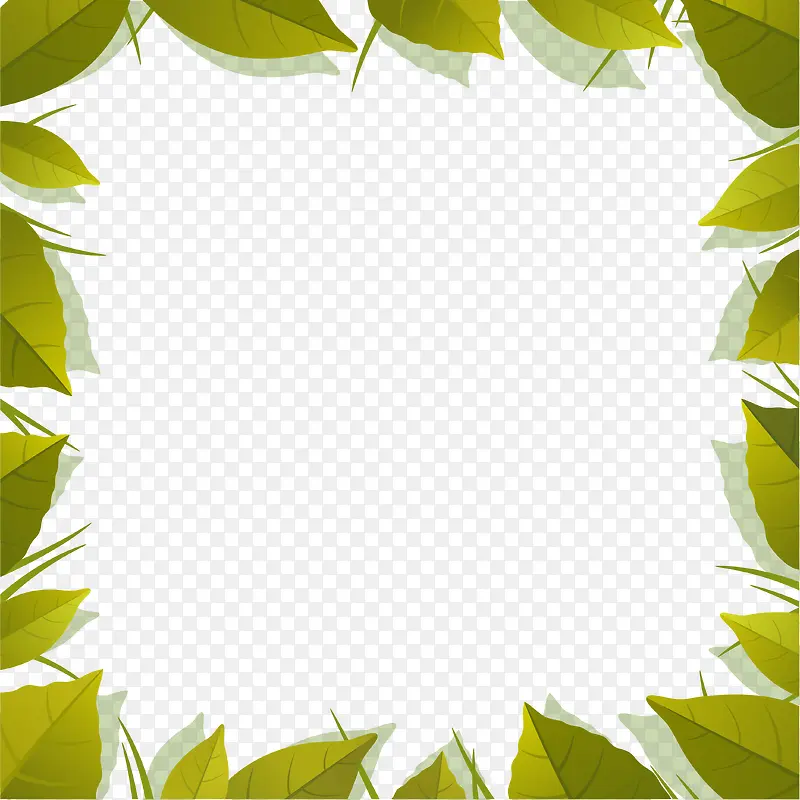 绿色简约树叶边框纹理