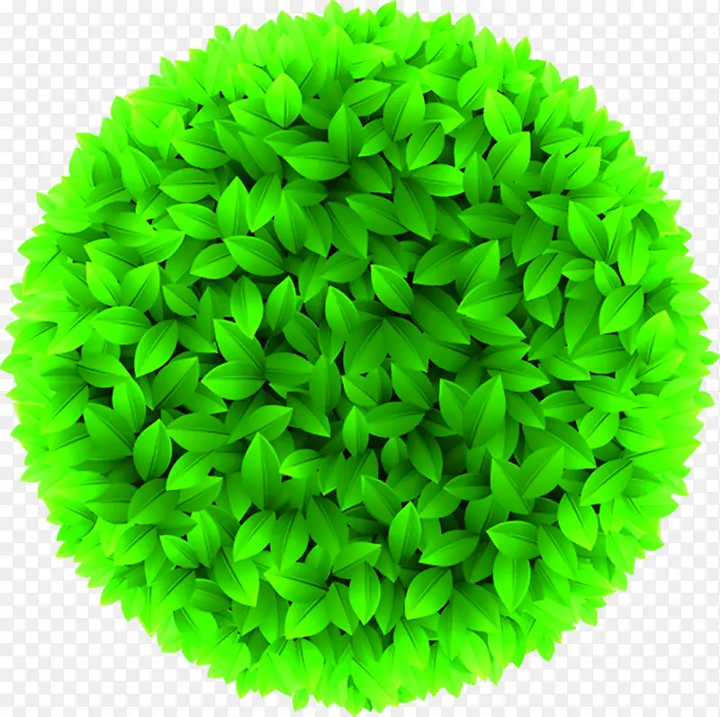 绿色树叶创意圆形