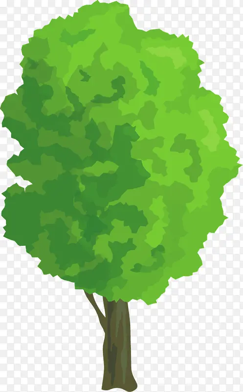 插画绿色树叶效果