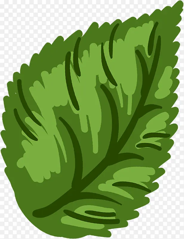 绿色卡通手绘树叶造型