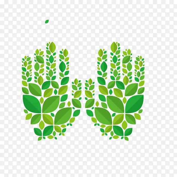 绿色 树叶 手掌 装饰图案