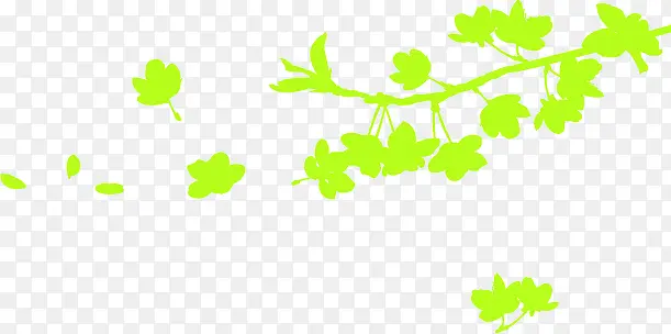 绿色卡通树叶美景手绘装饰设计
