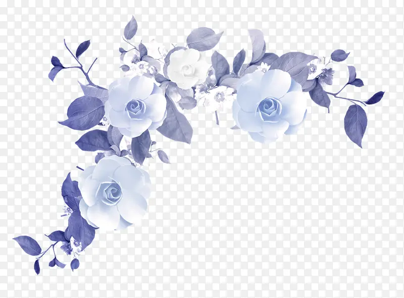 白色紫色清新小花
