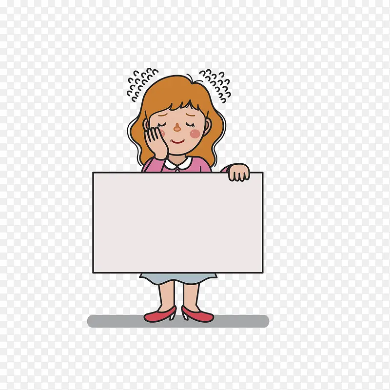 手绘可爱女孩背景