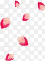 红色漂浮的花瓣