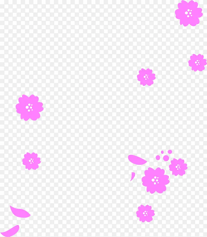 玫红粉紫漂浮卡通花瓣