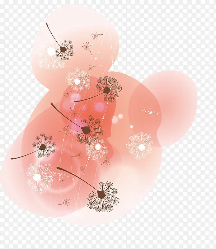 漂浮花瓣气泡简洁大方树叶树丛