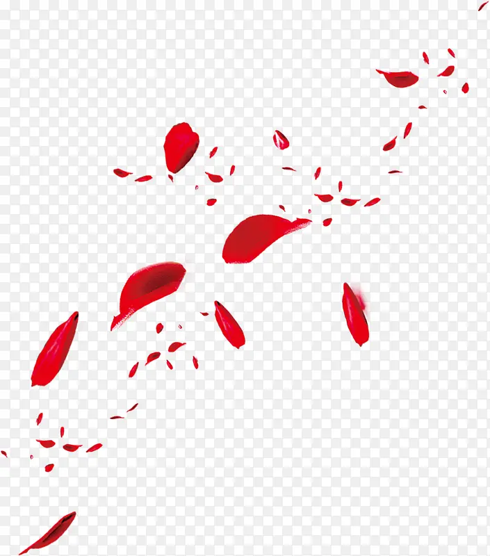 红色飘浮花瓣创意