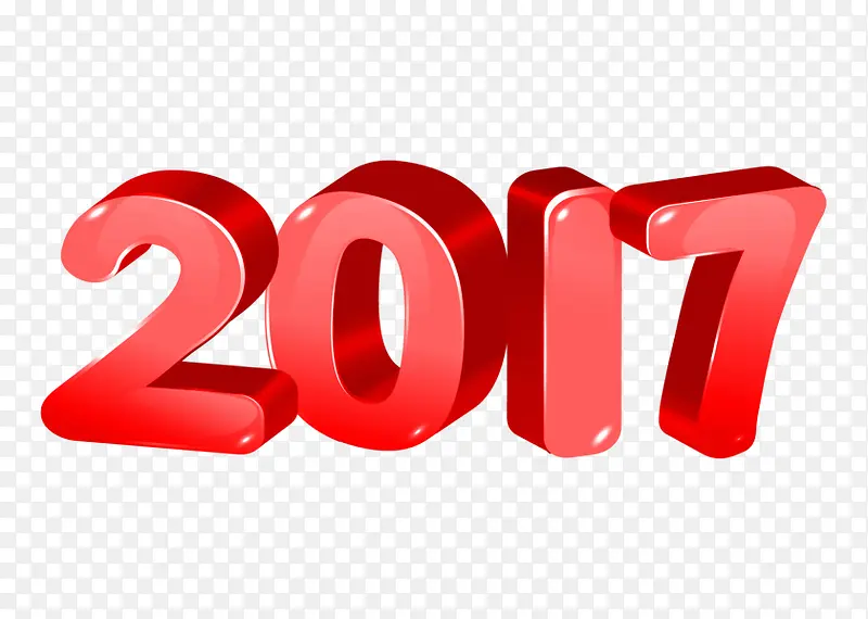 2017卡通红色字体