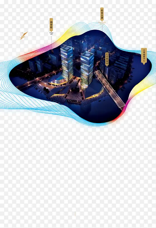 科技线条房地产宣传单素材
