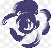 中秋节紫色水彩手绘花朵