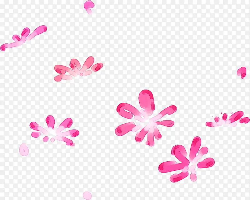 粉色水彩小花装饰