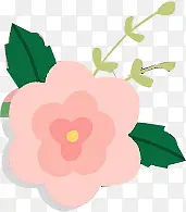 手绘水彩粉色花朵插图