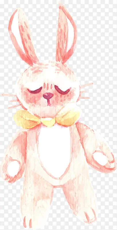 矢量手绘水彩兔子