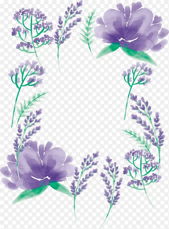 紫色水彩植物