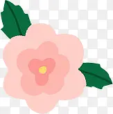 手绘水彩粉色花朵插图装饰