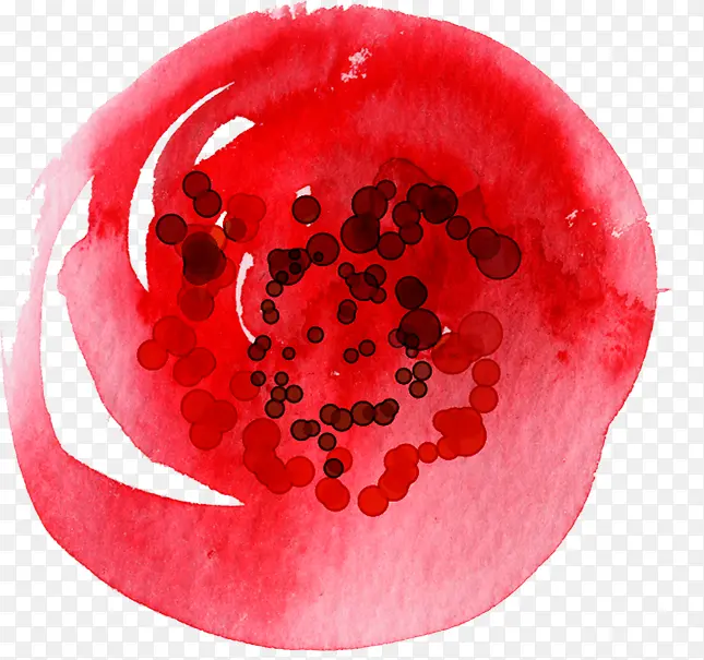 红色水彩手绘花朵