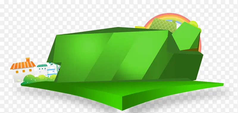 绿色扁平几何图案
