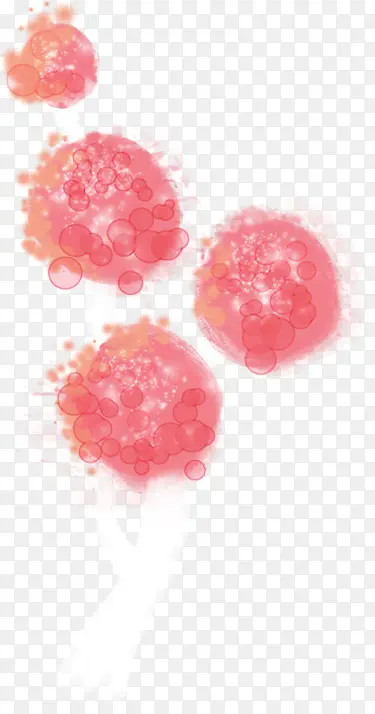 手绘粉色水彩泡泡