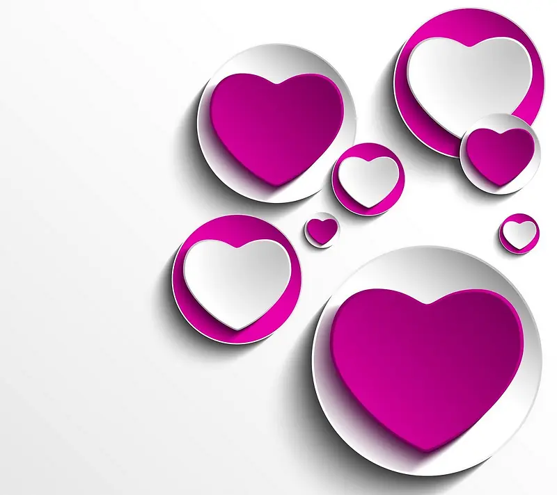 紫色白色爱心圆盘