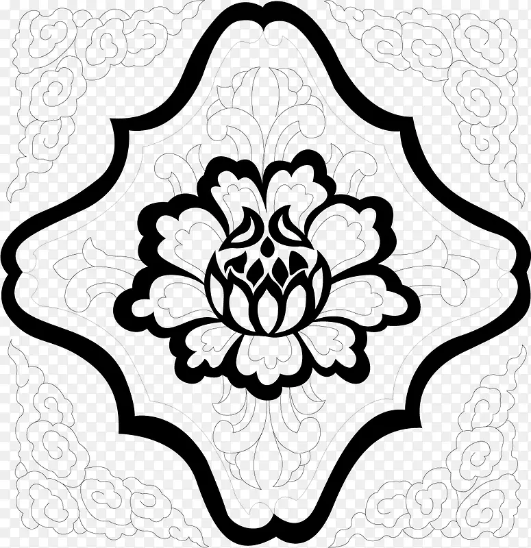 花朵png古框