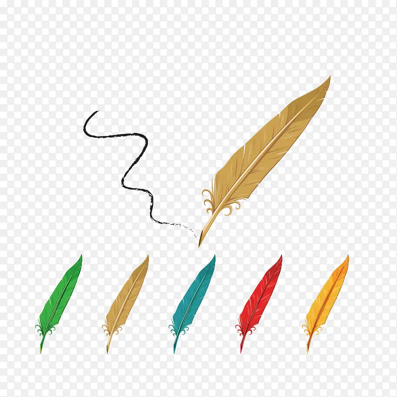 矢量彩色的羽毛
