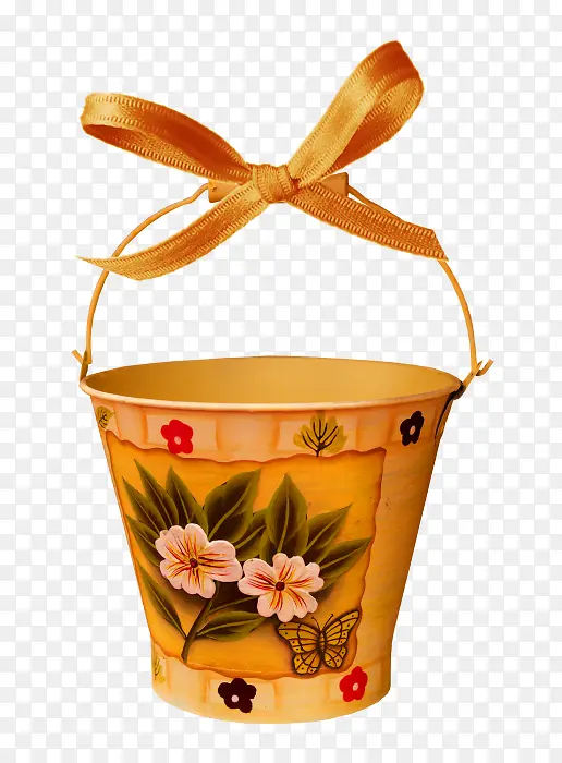 蝴蝶结黄色水桶
