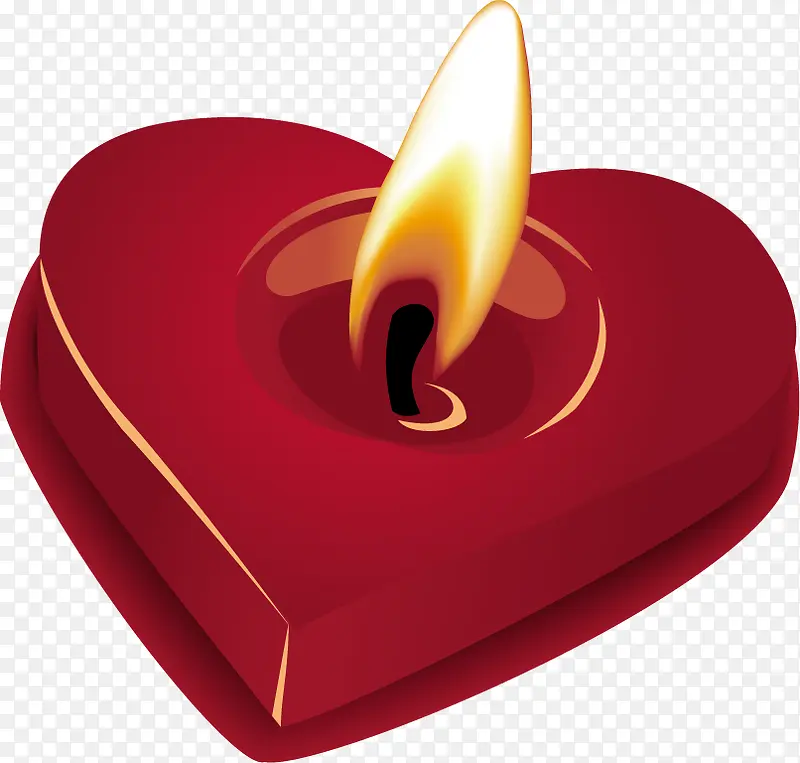 设计卡通红色爱心效果蜡烛