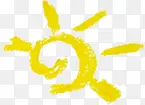 黄色卡通手绘太阳六一儿童节