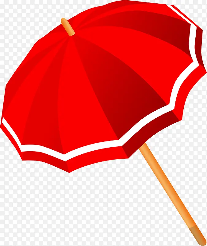 红色卡通雨伞设计效果