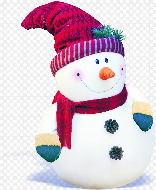 高清创意合成效果红色围巾的雪人