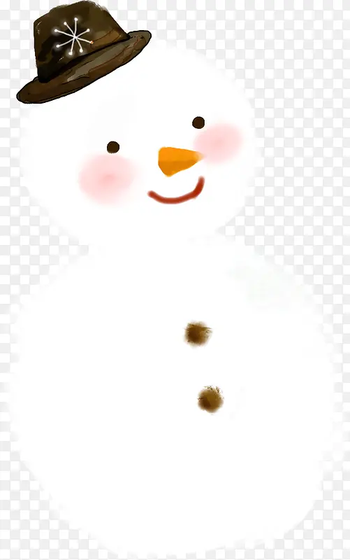 手绘可爱帽子雪人