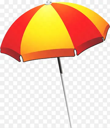 手绘黄红色雨伞海报
