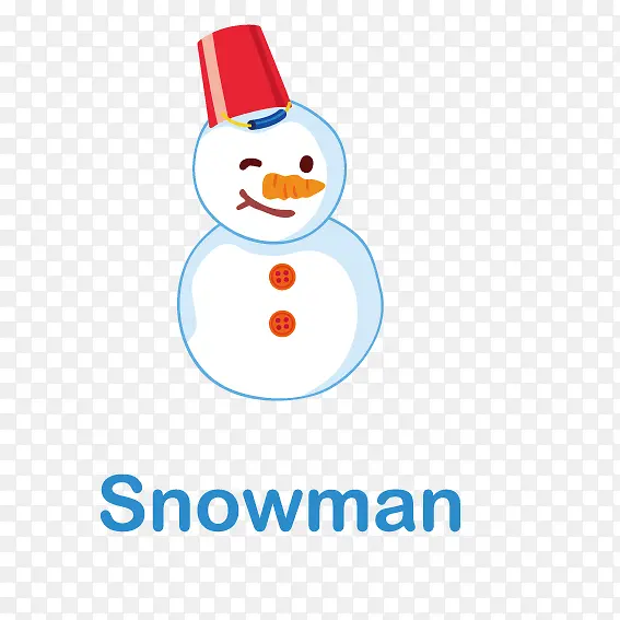 戴红桶的雪人