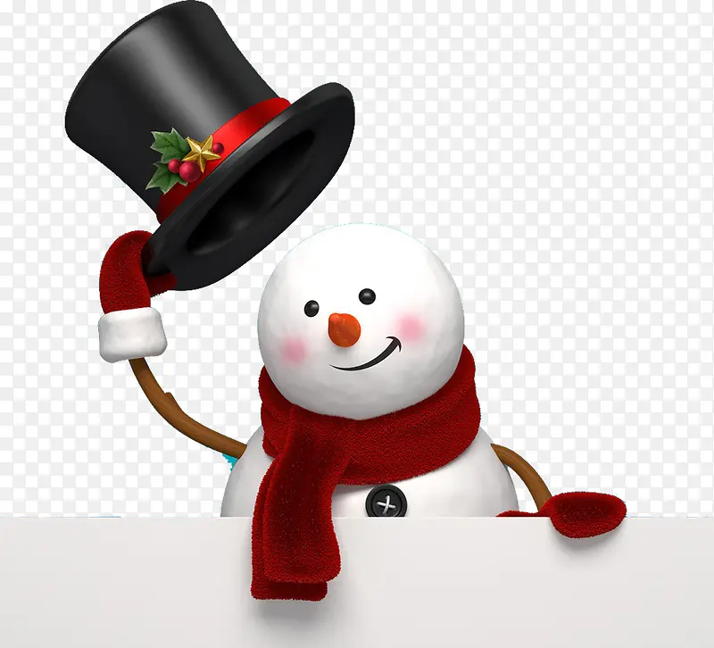 可爱摘帽圣诞雪人