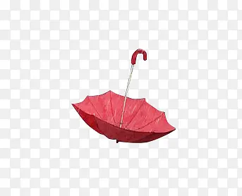 红色飞落雨伞