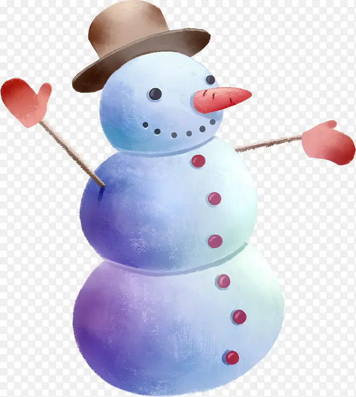 手绘卡通可爱雪人
