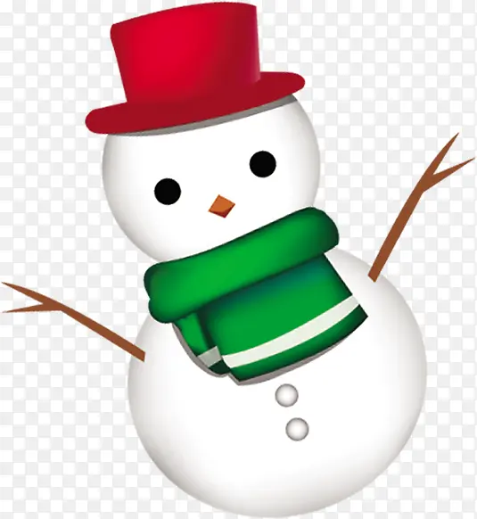 手绘白色雪人圣诞装饰