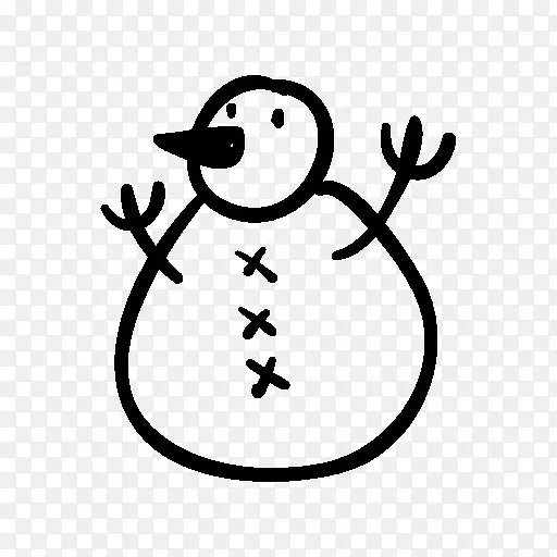 黑色圣诞节日雪人图标