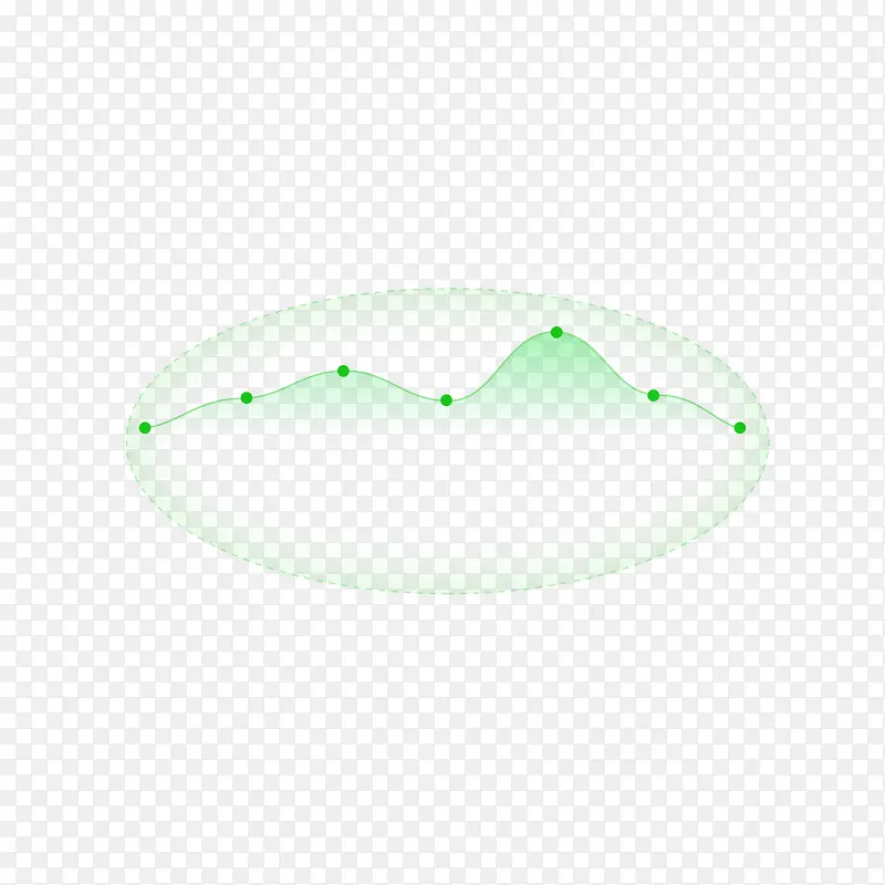 绿色椭圆点线效果元素